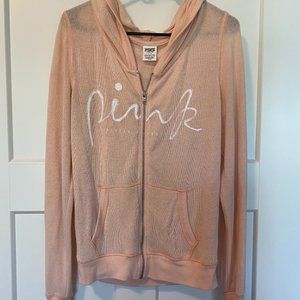 PINK Zip-Up Hoodie (Peach)